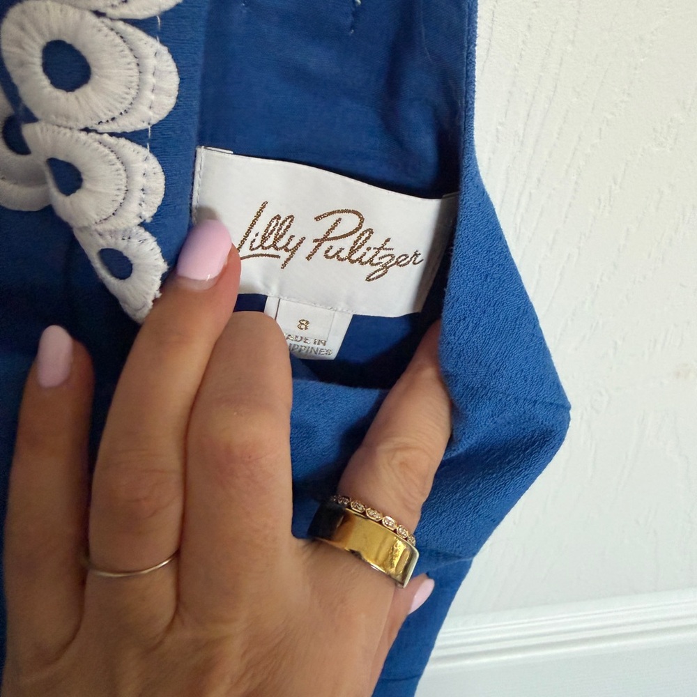Lilly Pulitzer Blue Jumpsuit with White Trim - Picture 4 of 6